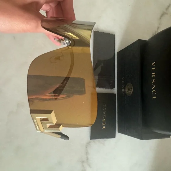 New Versace Gold Shield Sunglasses Sunglasses